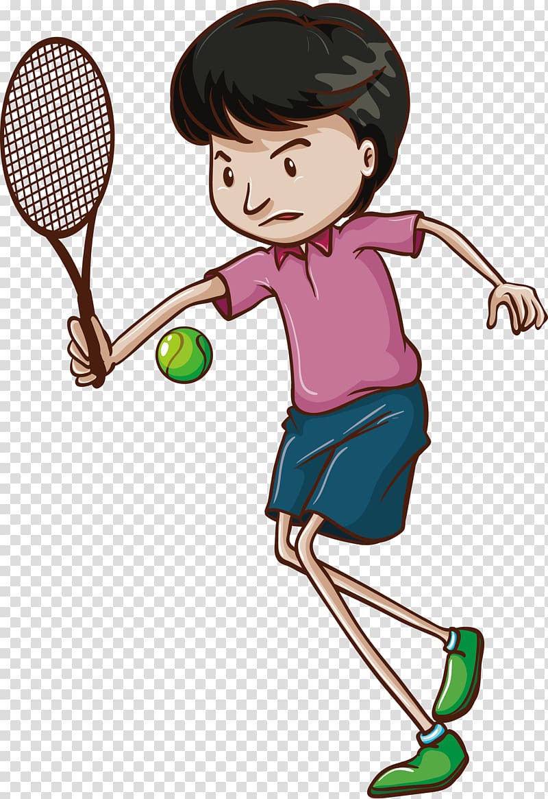 Tennis Cartoon Illustration, High school girls tennis transparent background PNG clipart