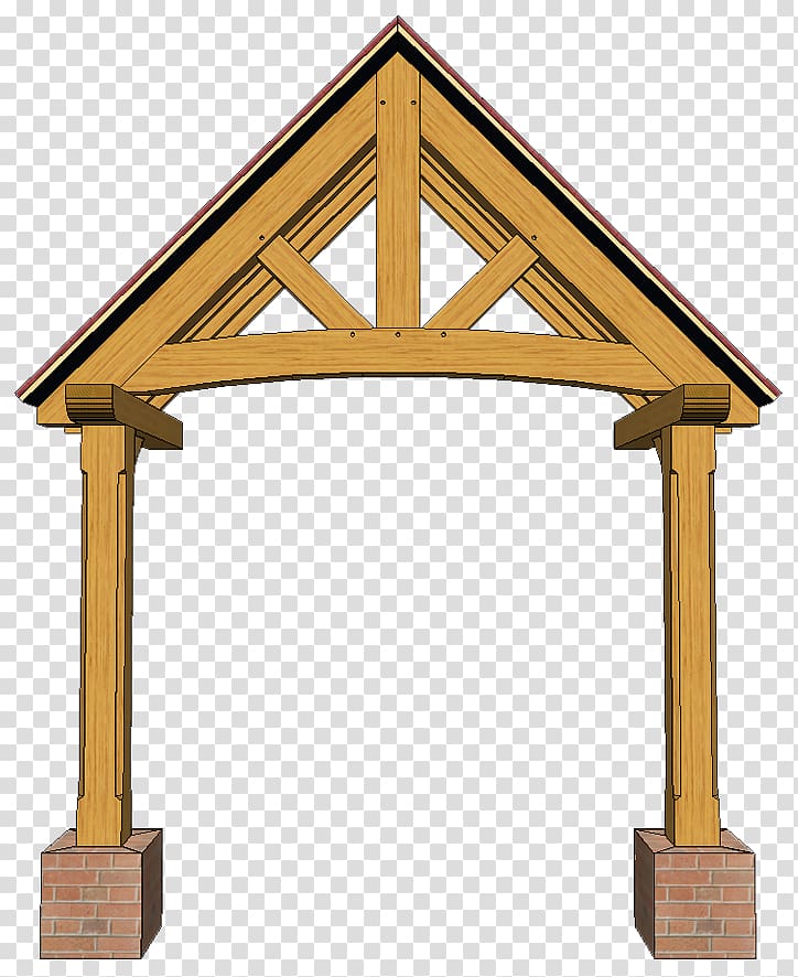 Timber roof truss King post Porch, wooden truss transparent background PNG clipart