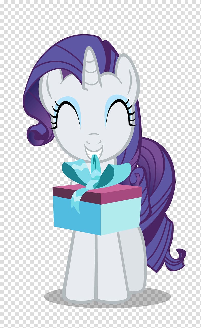 white and purple My Little Pony carrying gift box illustration, Pinkie Pie Rarity My Little Pony Birthday , post it transparent background PNG clipart