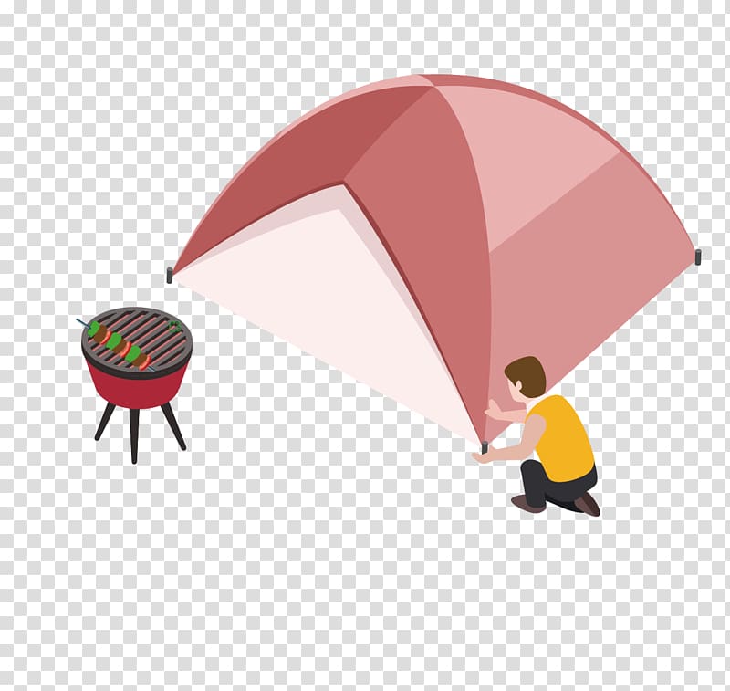 Barbecue Camping Tent Illustration, Camping tents and barbecue rack transparent background PNG clipart
