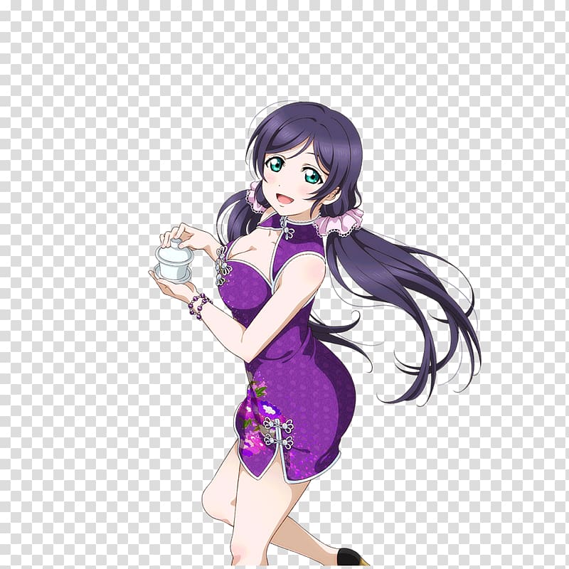 Nozomi Tojo Love Live! School Idol Festival Cheongsam Dress Costume, china doll transparent background PNG clipart