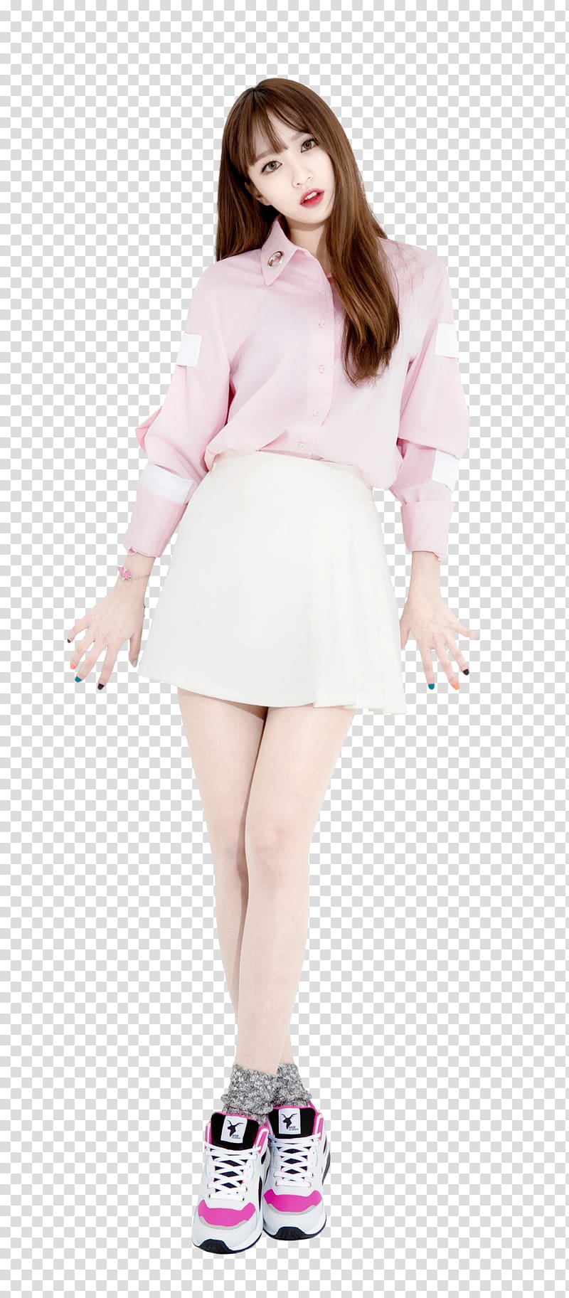 woman wearing skirt and dress shirt art, Hani EXID K-pop shoot Female, korean transparent background PNG clipart