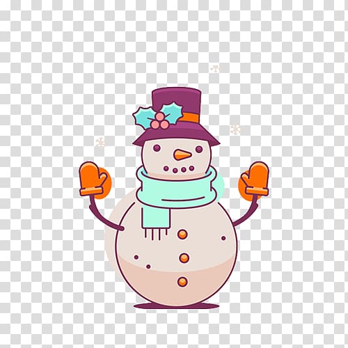 Snowman Glove Designer Icon, Gloved cute snowman transparent background PNG clipart