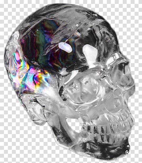 Crystal skull Crystal skull Quartz Mineral, skull transparent background PNG clipart