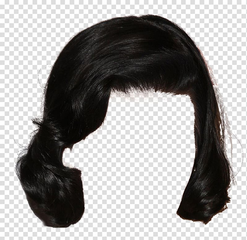 Wig Long hair Hair coloring Black hair, hair transparent background PNG clipart