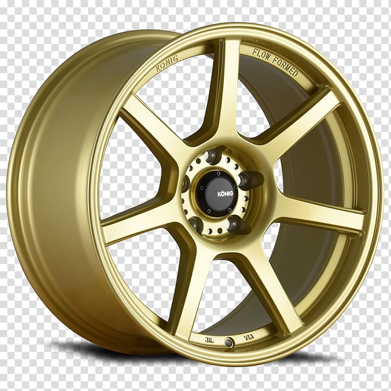 Custom wheel Car Rim Spoke, gold paint transparent background PNG clipart