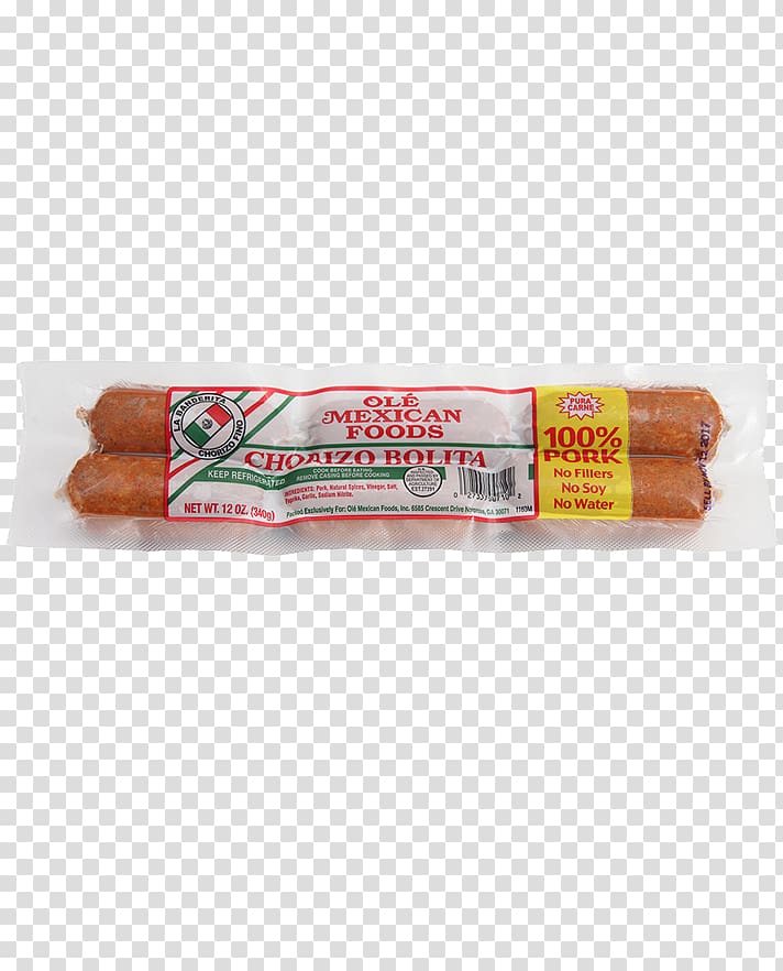 Mexican cuisine Longaniza Food Chorizo Sausage, sausage transparent background PNG clipart