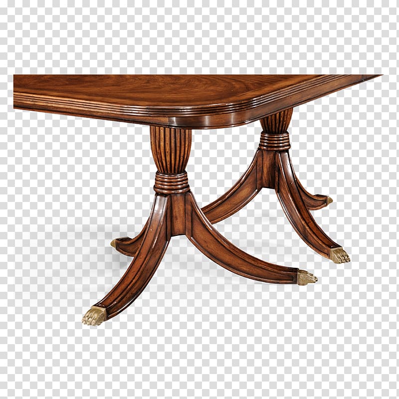 Dining Table Jonathan Charles Dining room Wood Pedestal, walnut dining table transparent background PNG clipart