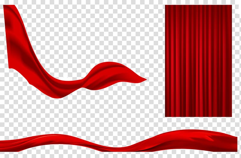 Red Textile, Red Ribbon transparent background PNG clipart