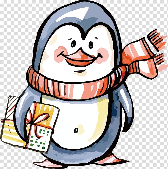 Christmas Geometric shape, Drawing Little Penguin transparent background PNG clipart