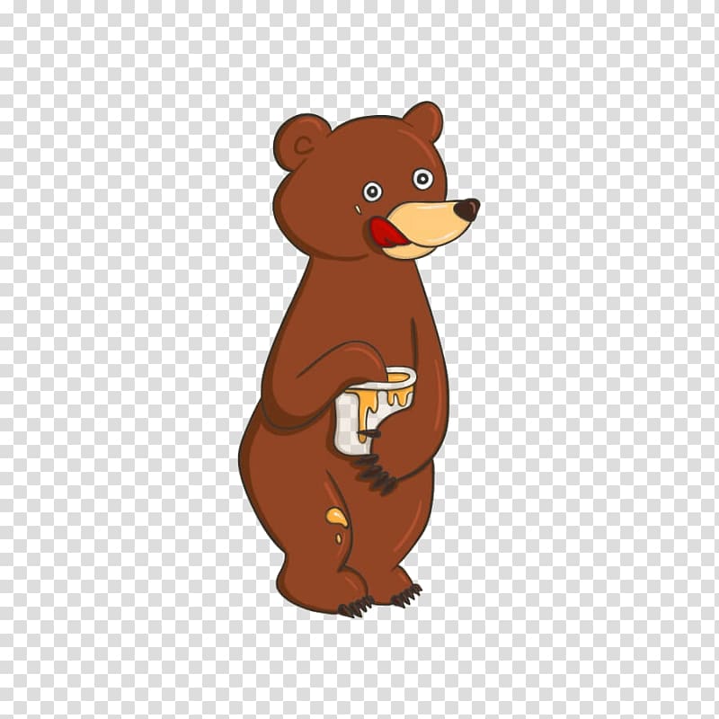 Bear Illustration, Brown bear patterns transparent background PNG clipart