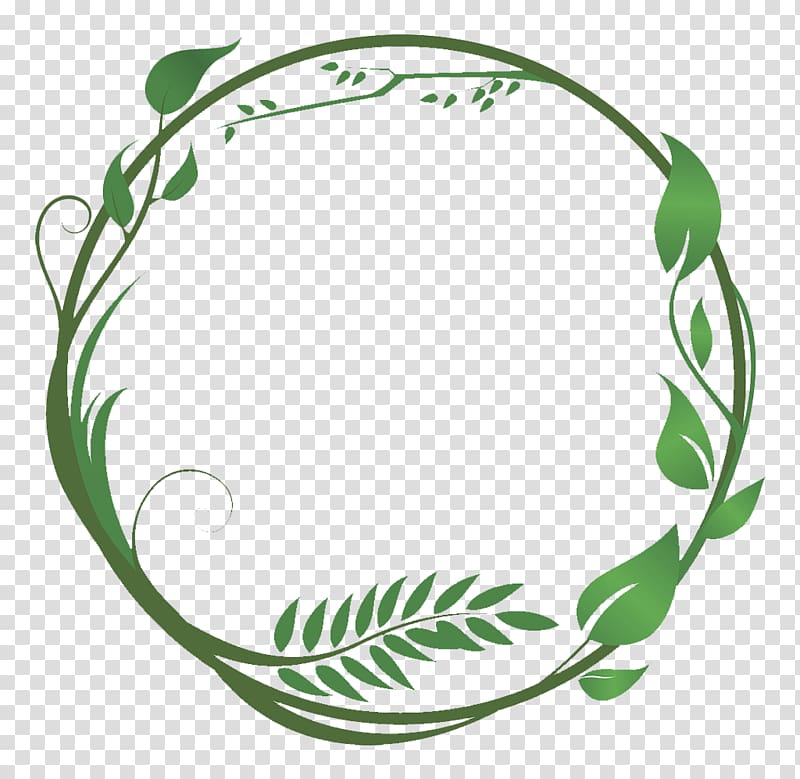 round green vine border , Common ivy Leaf Green Vine, green leaves and branches combination ring transparent background PNG clipart