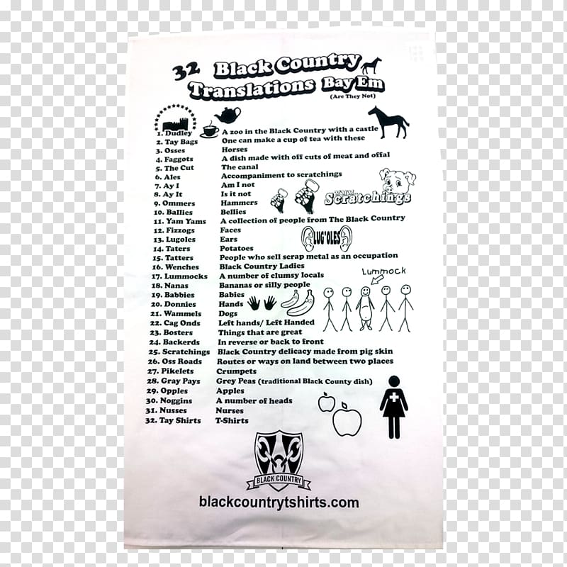 Black Country dialect Metropolitan Borough of Dudley Slang, Towel Day transparent background PNG clipart