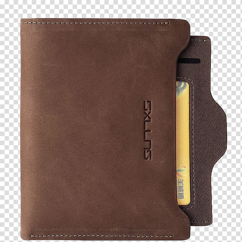 Wallet Leather Handbag Brown, Men\'s brown wallet transparent background PNG clipart