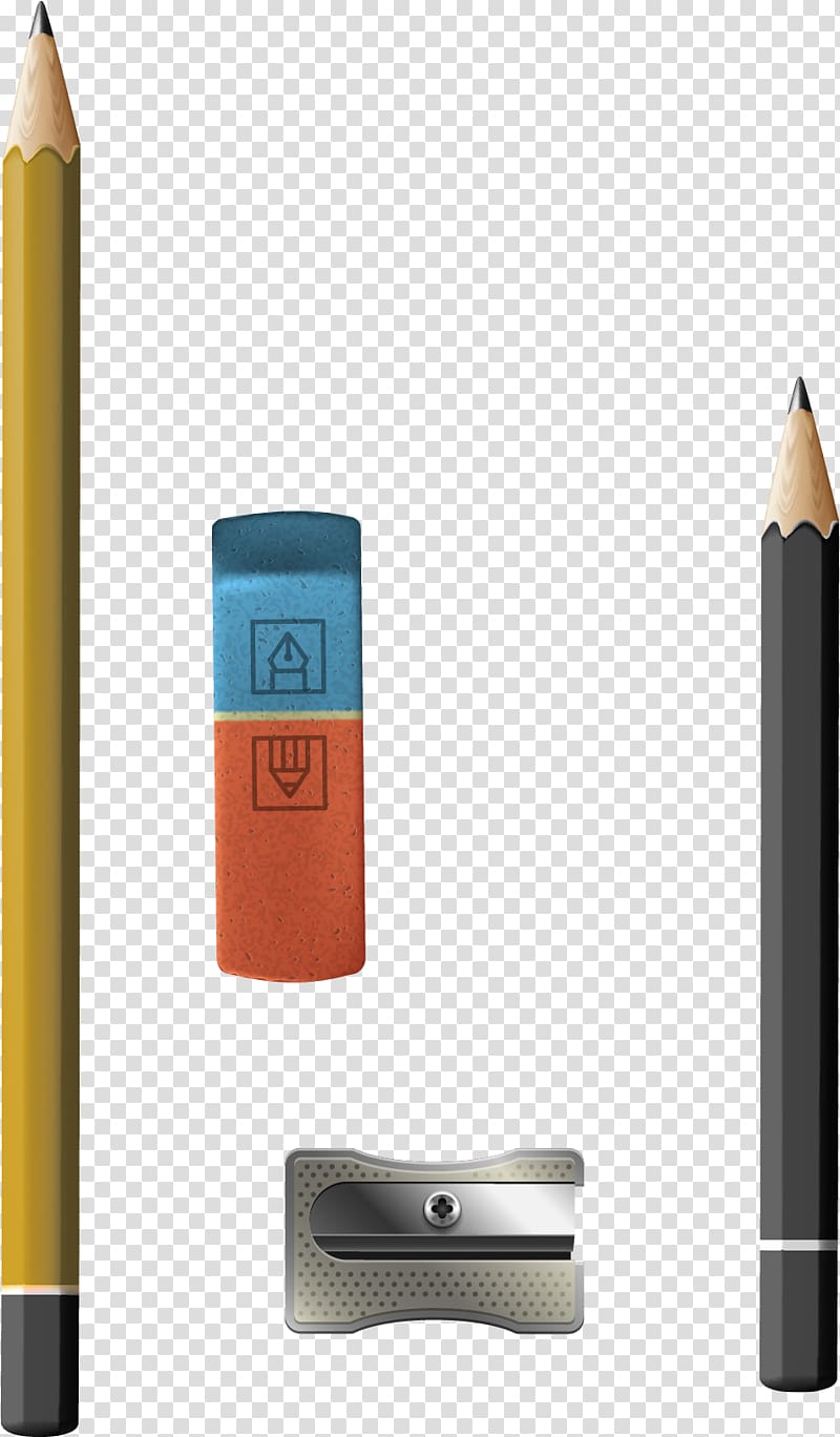 Pencil Eraser, hand-drawn pencil and eraser transparent background PNG clipart