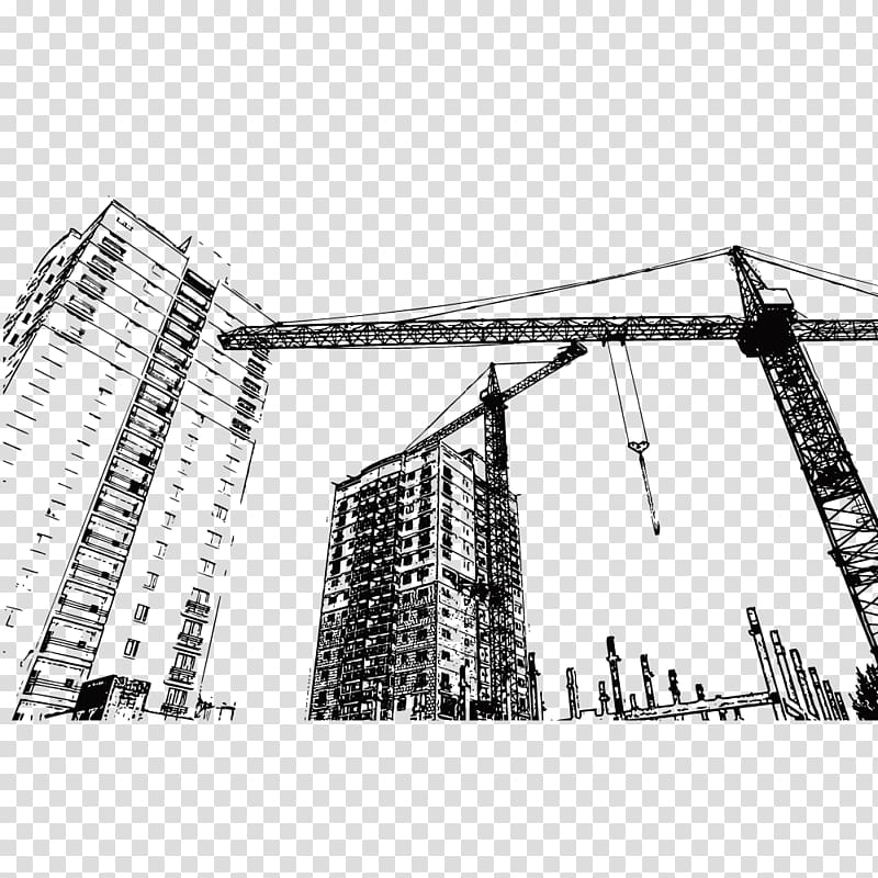 Building Architectural engineering Project, Pen drawing line art drawings transparent background PNG clipart