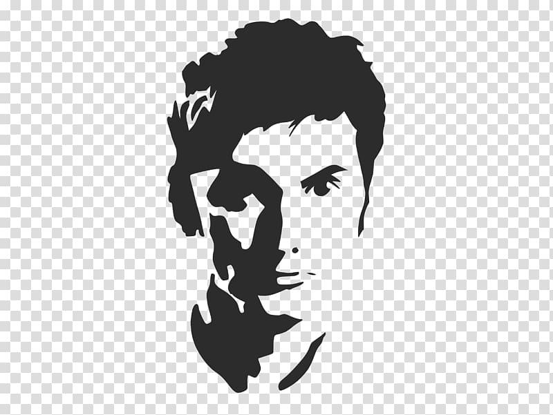 David Tennant Tenth Doctor Doctor Who Silhouette Stencil, doctor who transparent background PNG clipart
