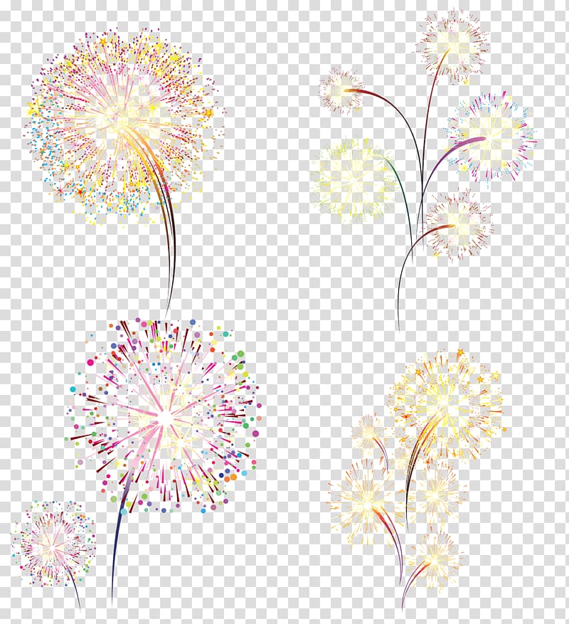 color romantic fireworks transparent background PNG clipart