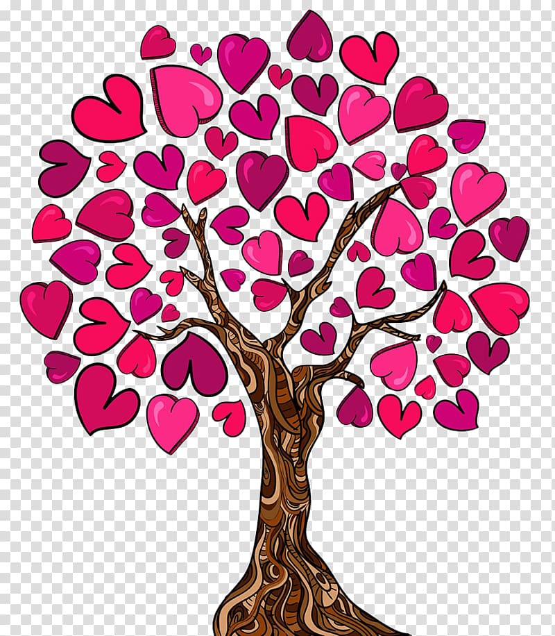 Family tree Heart Love , Wedding sign in the tree transparent background PNG clipart