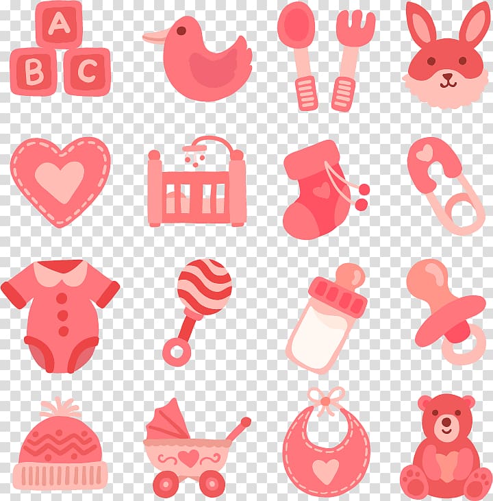 pink bear and rabbit illustration, Infant , Cute Baby transparent background PNG clipart