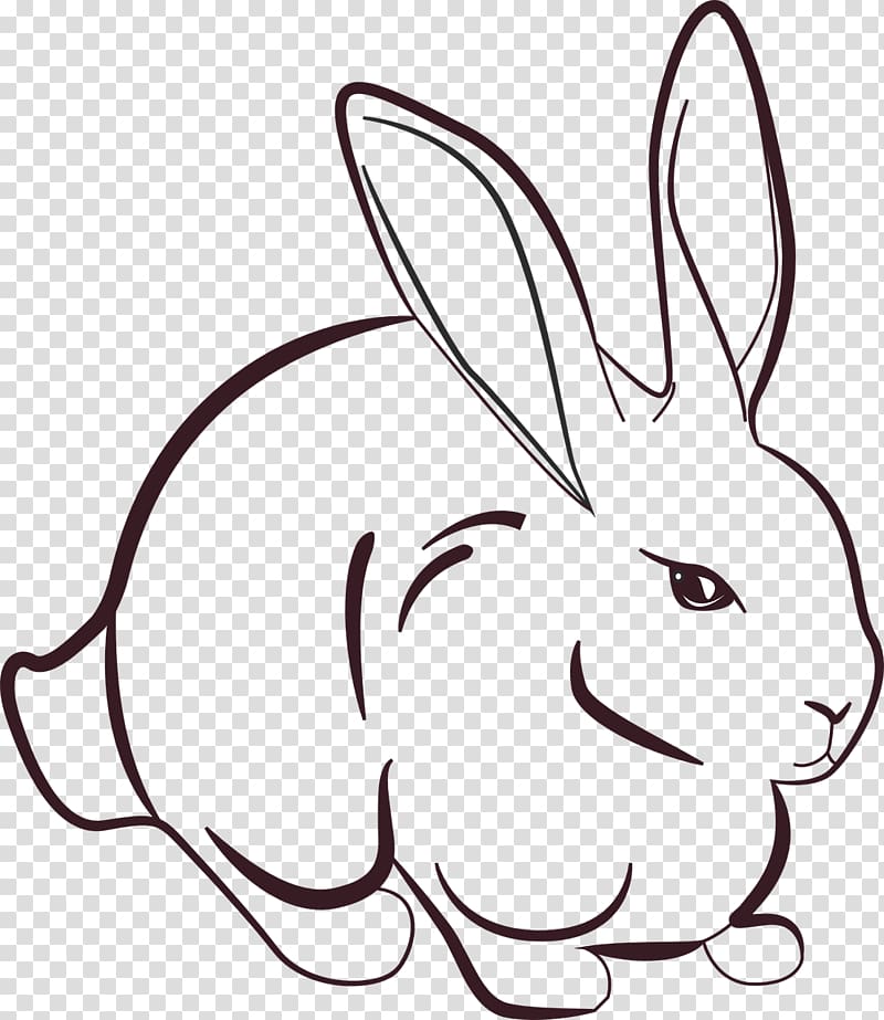 Miffy Line art Drawing Rabbit, lotus jade rabbit transparent background PNG clipart