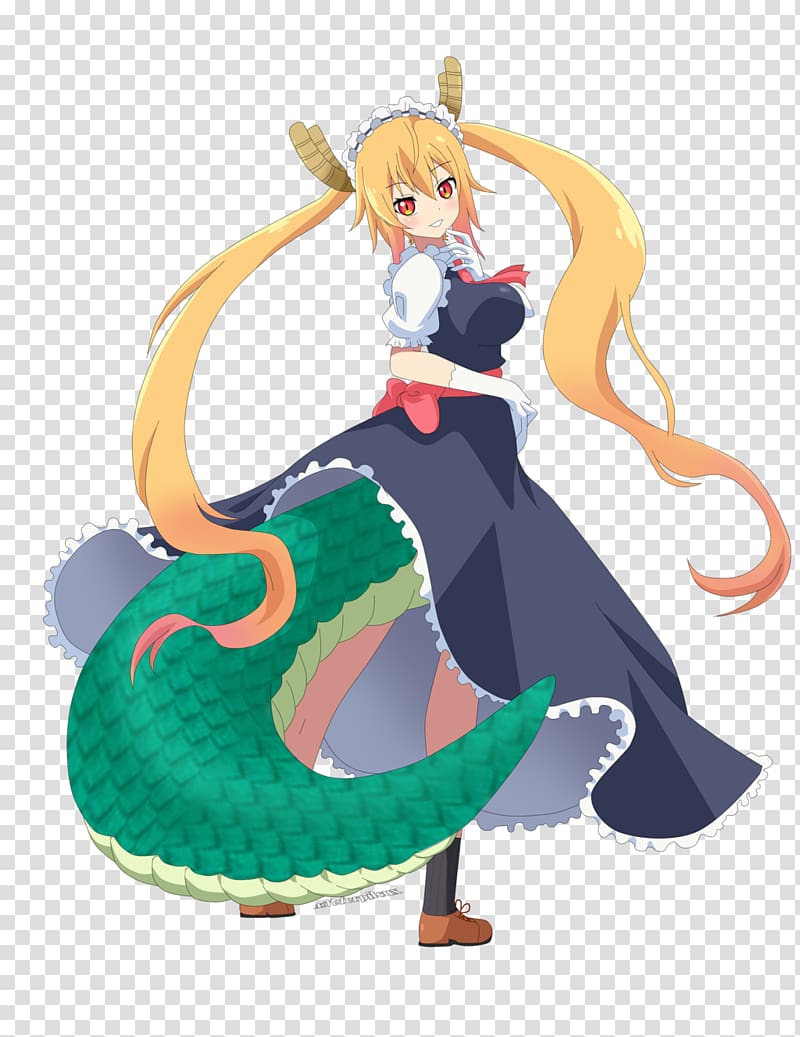 Miss Kobayashi\'s Dragon Maid Tohru Honda Fan art Anime, maid transparent background PNG clipart