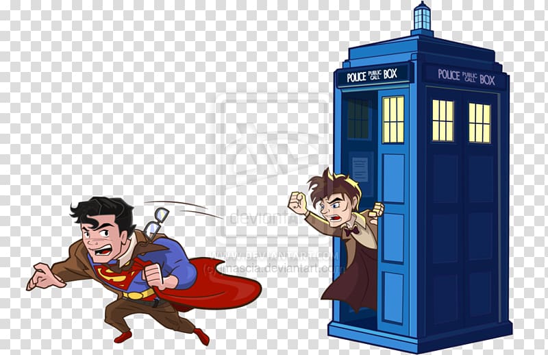 Superman TARDIS Comics Cartoon, doctor who transparent background PNG clipart