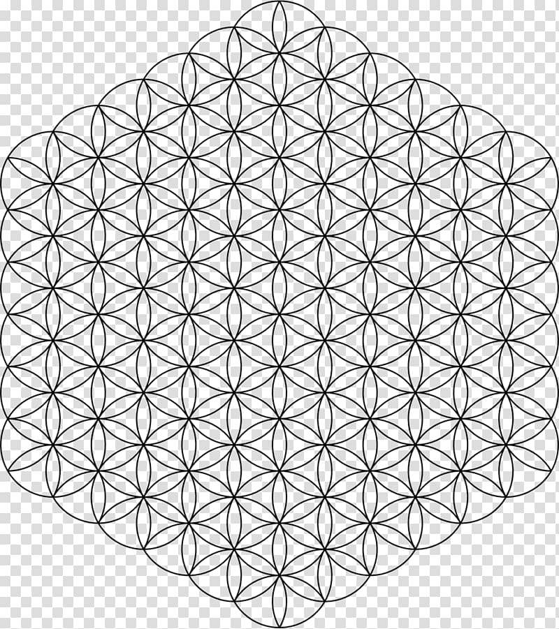 Sacred geometry Overlapping circles grid Shape Pattern, Geometric dot transparent background PNG clipart