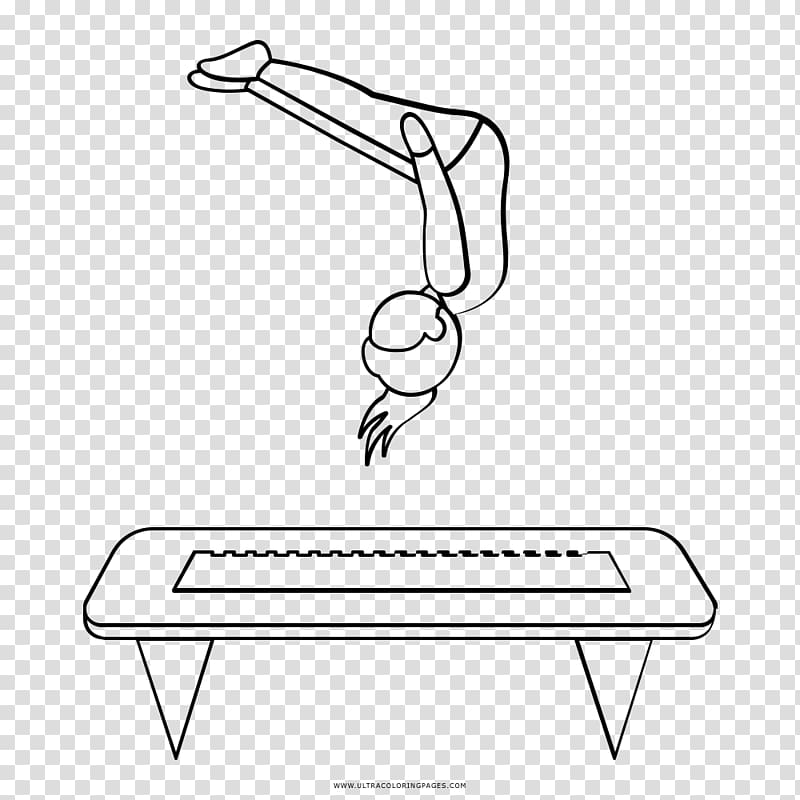 Coloring book Drawing Trampoline Diving Boards Trampolining, Trampoline transparent background PNG clipart
