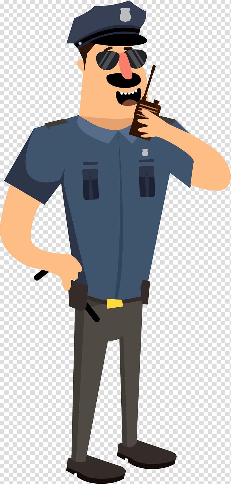Cartoon Drawing Police Illustration, Walkie talkie, cop transparent background PNG clipart