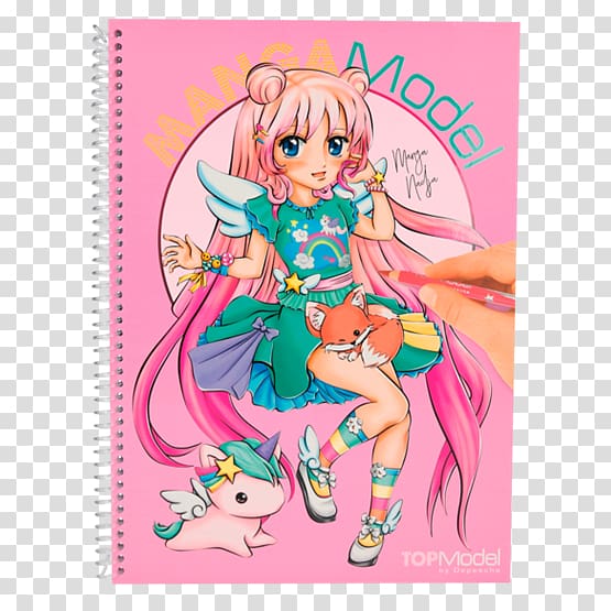 Coloring book Model Manga Art book, model transparent background PNG clipart