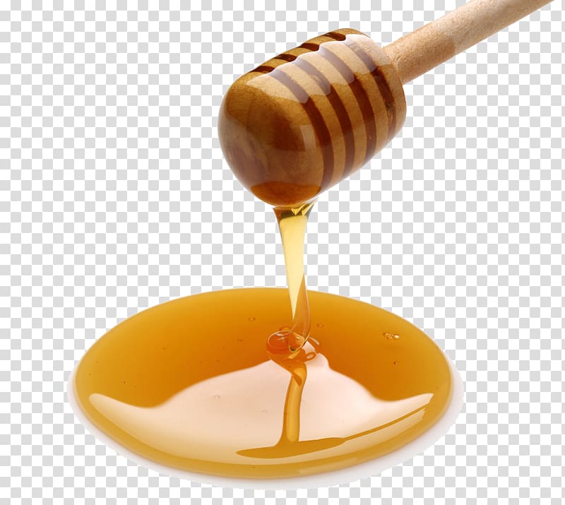 white wooden honey dip with honey illustration, Mu0101nuka honey Food Bee, honey transparent background PNG clipart