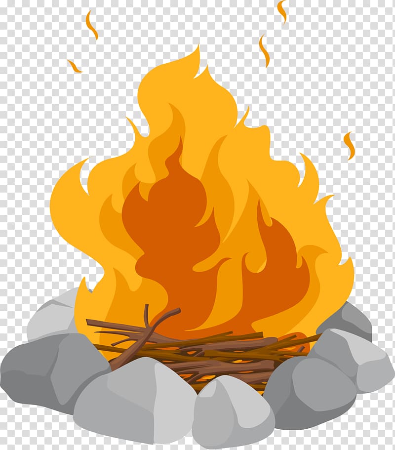 firewood surrounded with stone , Campfire Camping , camp transparent background PNG clipart