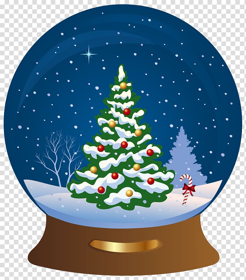 Christmas tree snow globe illustration, Snow globe Christmas tree Santa Claus , Christmas Tree Snowglobe transparent background PNG clipart