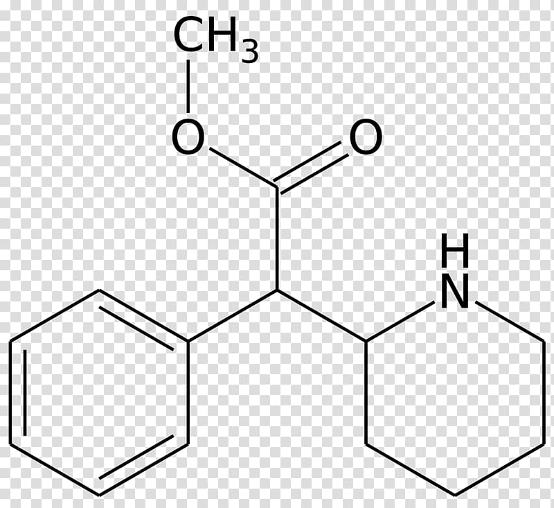 Methylphenidate Attention deficit hyperactivity disorder Pharmaceutical drug Stimulant, chemical structure transparent background PNG clipart