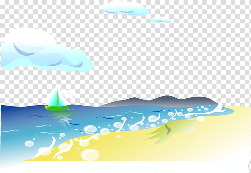 Beach Euclidean Adobe Illustrator, vacation beach waves transparent background PNG clipart