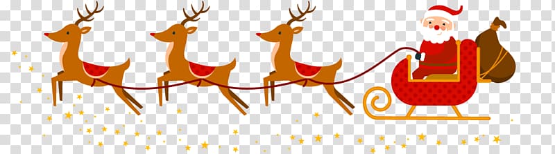 Santa Claus Reindeer Rudolph Christmas Sled, santa claus transparent background PNG clipart