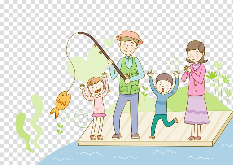 Drawing , Fishing scenes transparent background PNG clipart
