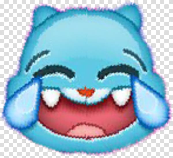 Gumball Watterson Face with Tears of Joy emoji Character Cartoon, Groping transparent background PNG clipart