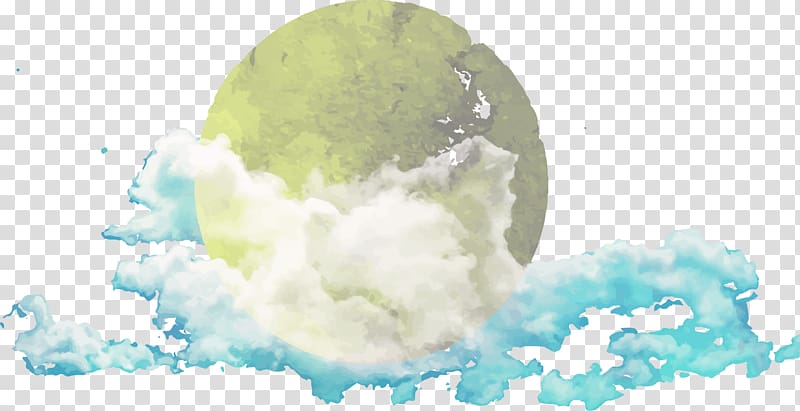 full moon covered with clouds, Watercolor painting Computer file, hand painted watercolor moon transparent background PNG clipart