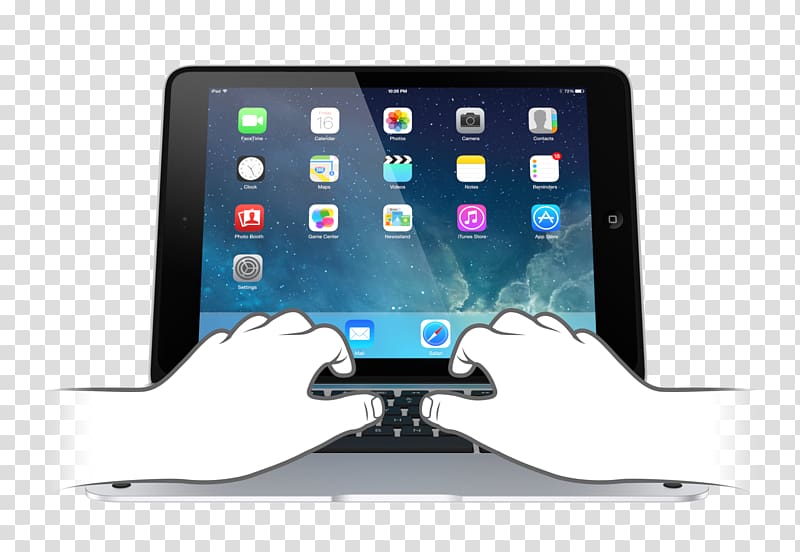 iPad Air Computer keyboard iPad 2 MacBook Air, hand typing transparent background PNG clipart