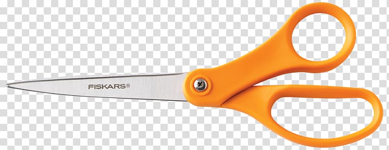 orange scissor, Scissors Fiskars Oyj Paper Craft Blade, Scissors transparent background PNG clipart