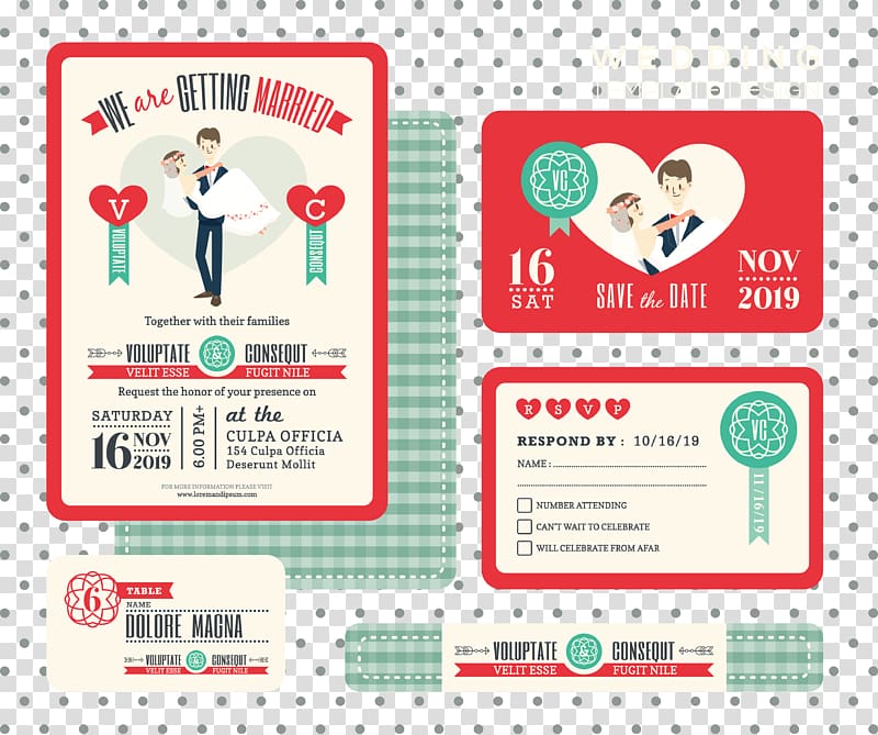 Wedding invitation Paper Convite, Red Wedding Invitations transparent background PNG clipart