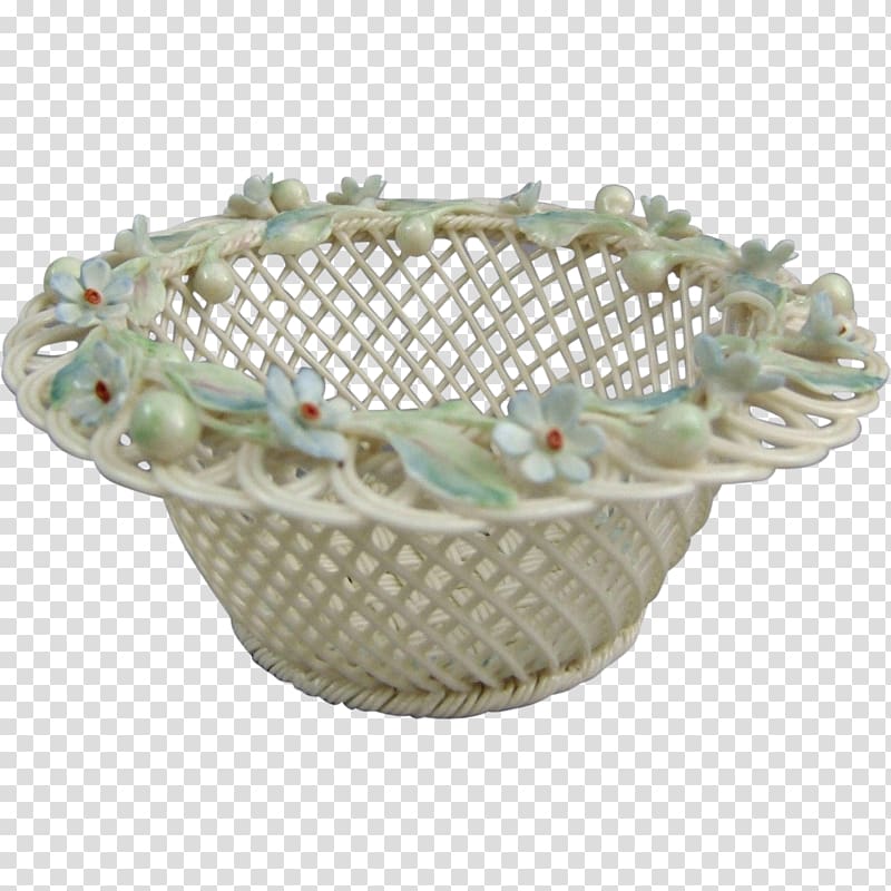 Belleek Pottery Ceramic Basket, Flower Basket Ltd transparent background PNG clipart