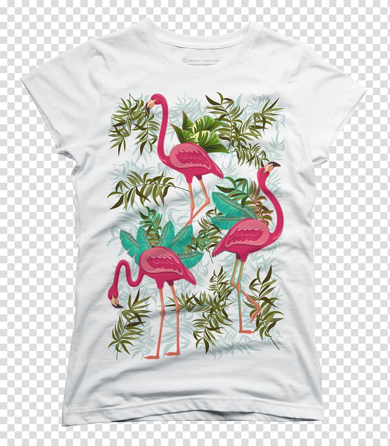 Printed T-shirt Flamingo Top, flamingo printing transparent background PNG clipart