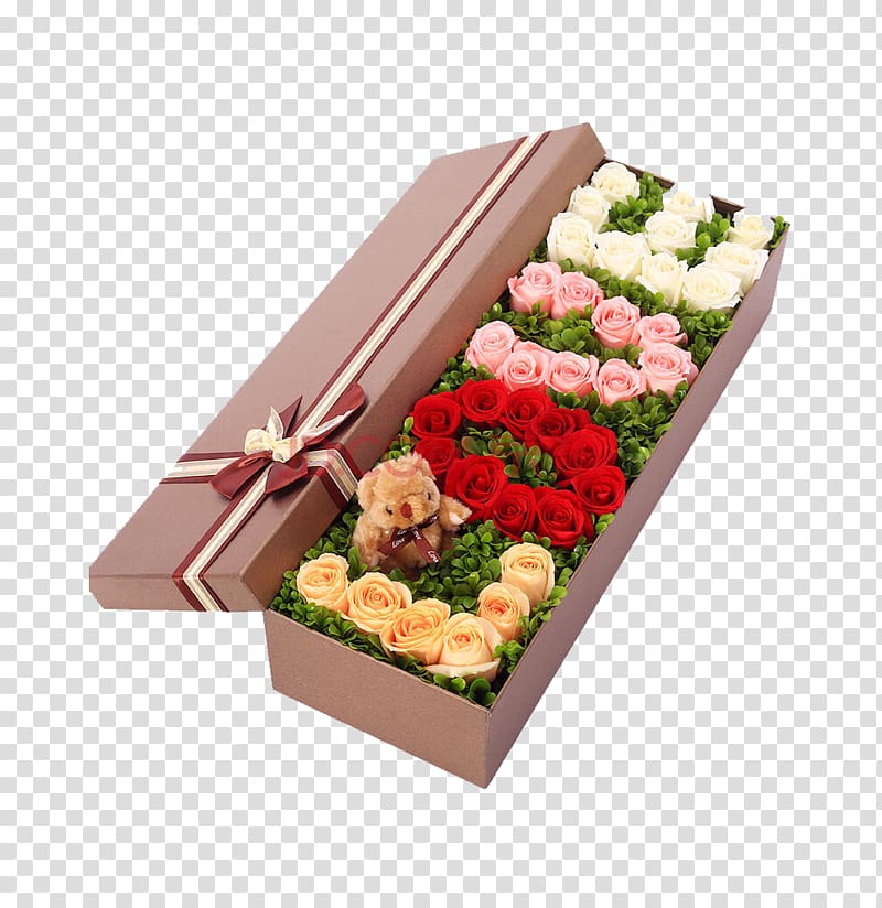 Bento Box Flower Rose Gift, Rose creative packaging boxes transparent background PNG clipart