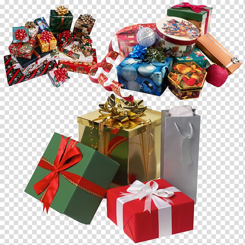 Gift Box New Year Christmas, Presents under the tree heap transparent background PNG clipart