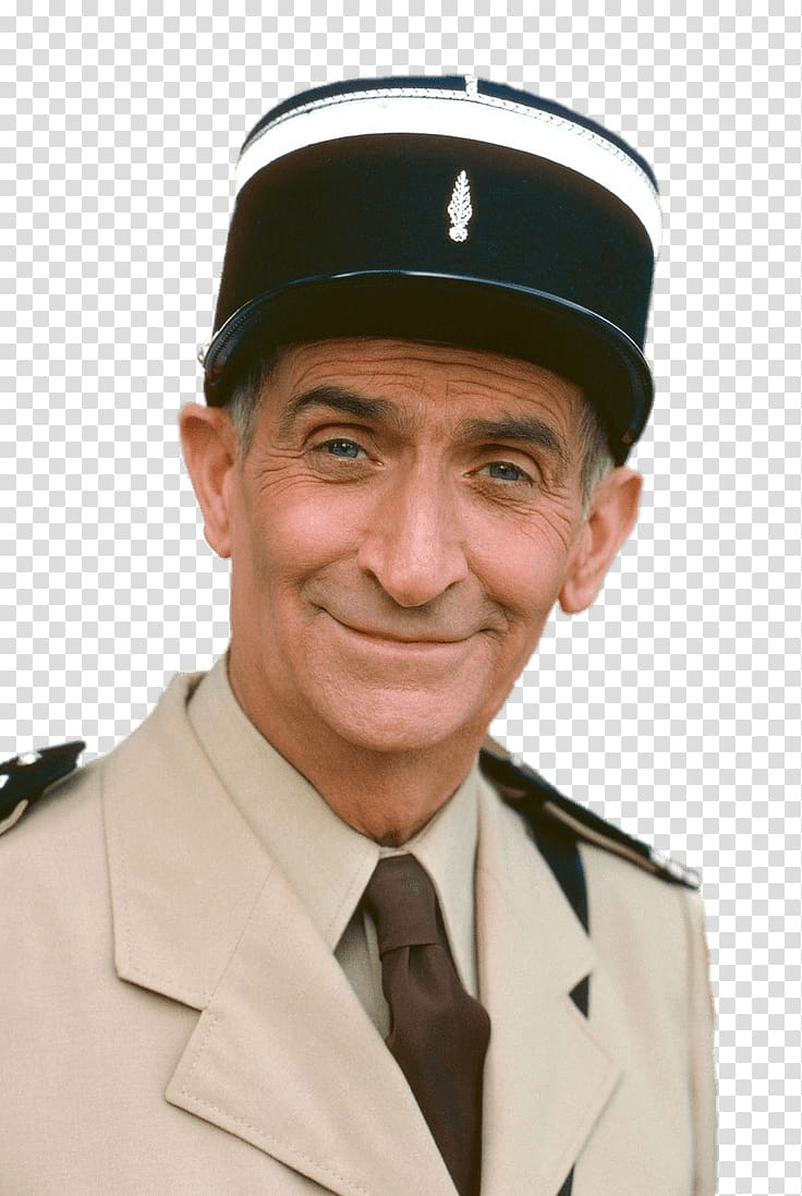 man wearing peaked cap, Louis De Funès Gendarme transparent background PNG clipart