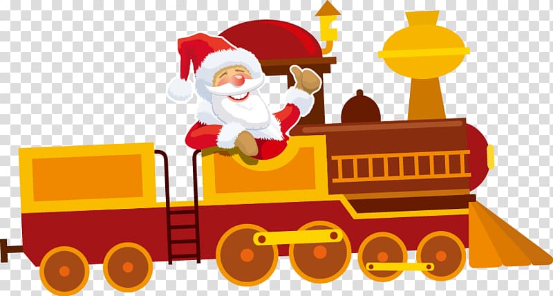 Santa Claus Train Christmas ornament , Cartoon Santa Train transparent background PNG clipart