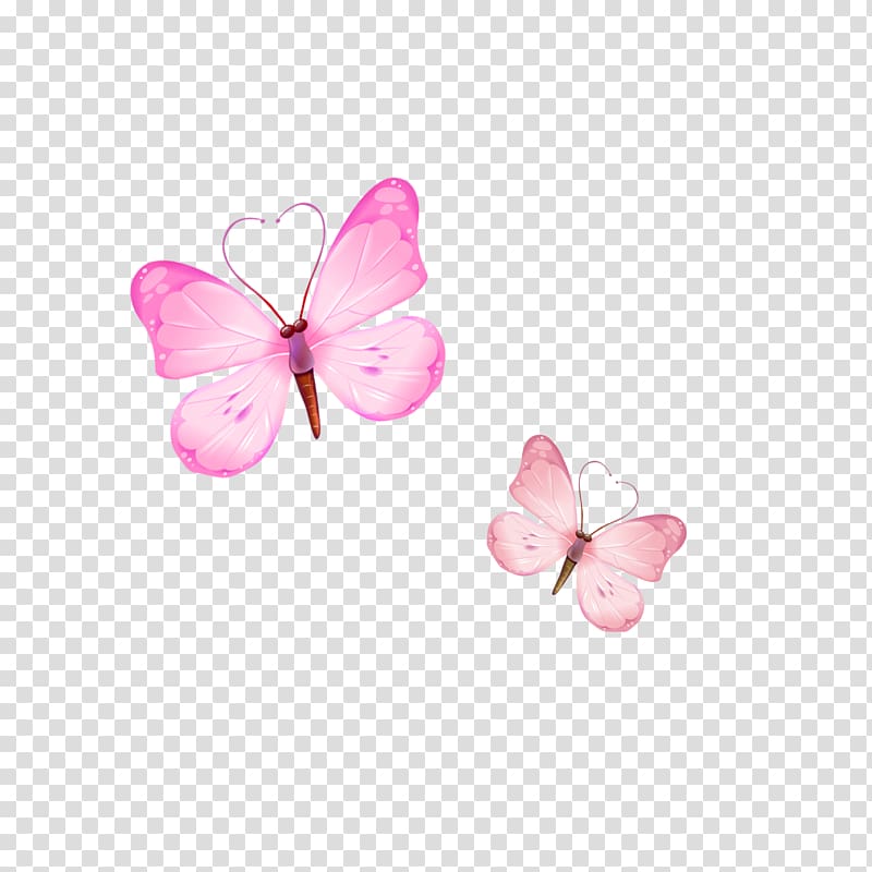 two pink butterflies illustration, Butterfly , Pink Butterfly transparent background PNG clipart
